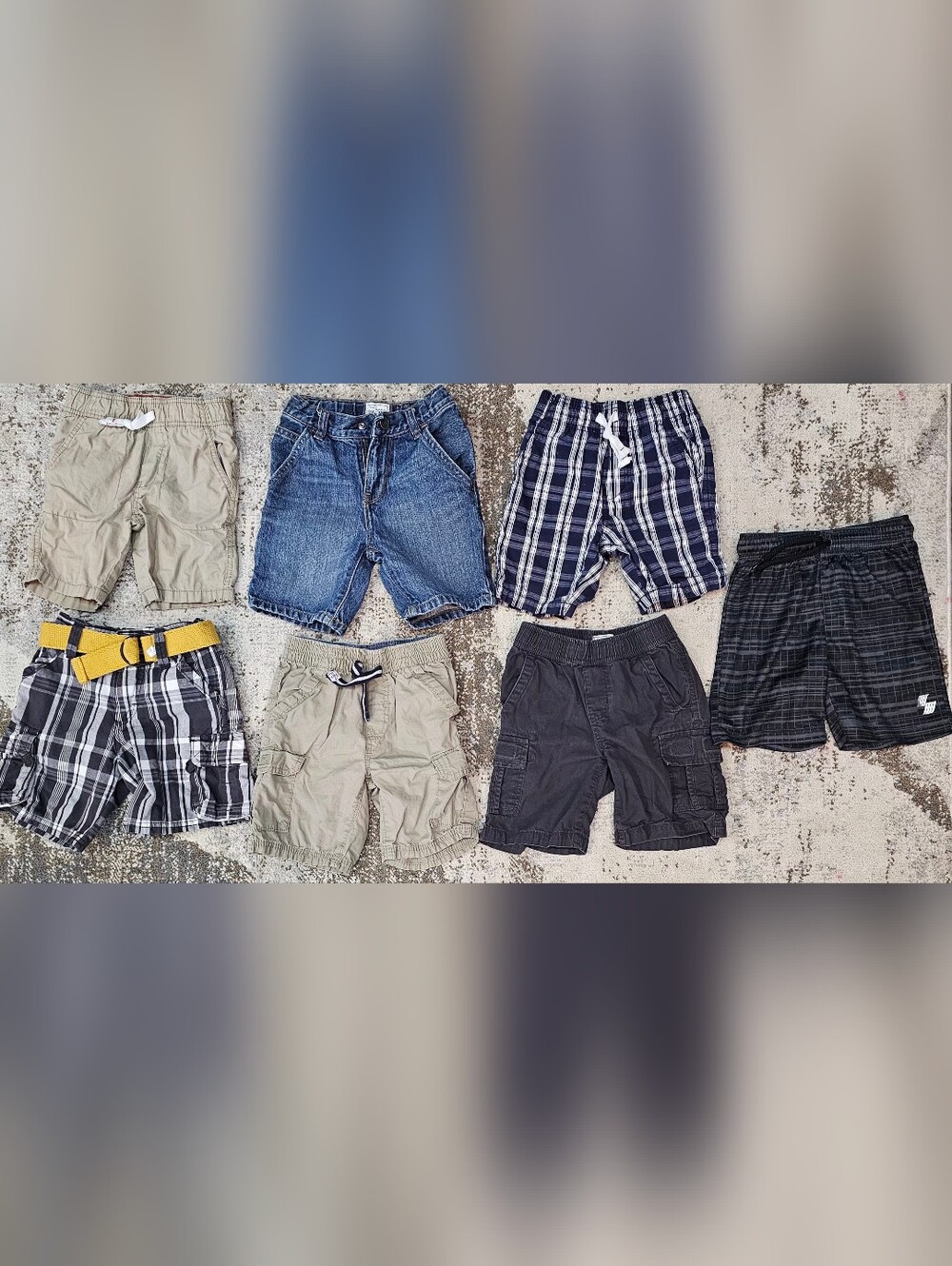 Kids Cargo and Denim Shorts Bundle - Blue, Navy, Khaki, Charcoal, Black
